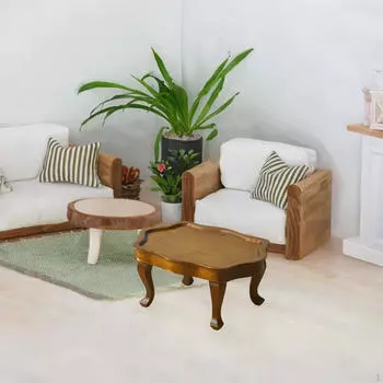 1:12 масштаб деревянный кукольный домик столик кофейный модель декорации принадлежности ролевые игры игрушка для