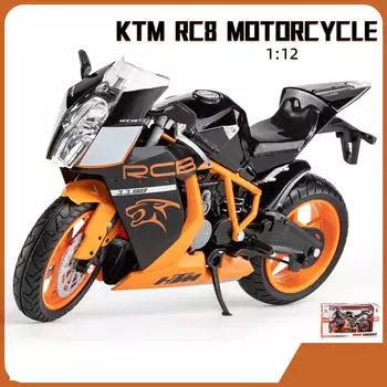 1/12 масштаб KTM RC8 литая под давлением модель мотоцикла, игрушка для детей, коллекция подарков для мальчиков и девочек 1/12-17x9.8x6cm чёрный