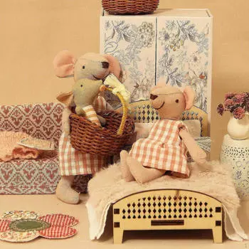 1/12 масштаб кукольный домик двуспальная кровать модель мини европейский стиль кукольный домик аксессуары сцена