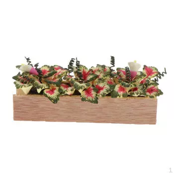 1:12 масштаб кукольный домик миниатюрный глиняный горшочек растение каладиум декор