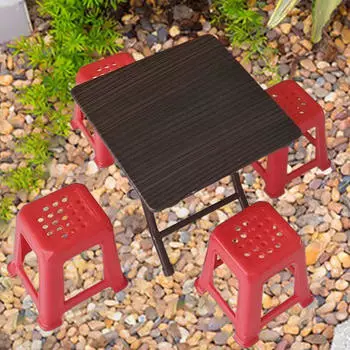 1:12 масштаб кукольный домик модель стола миниатюрная мебель стол с 4 стульями прямоугольный