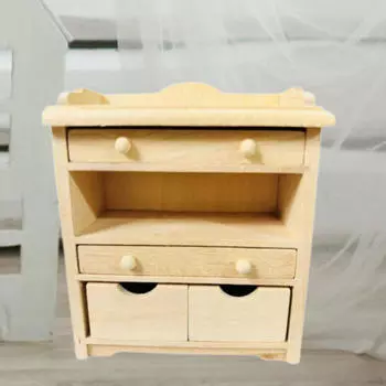 1/12 масштаб кукольный домик ночной столик прикроватный столик деревянный миниатюрный ящик шкаф для мини коричневый