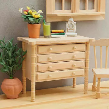 1/12 масштаб кукольный домик шкаф мини кукольный домик декор деревянный стол для гостиной сцены