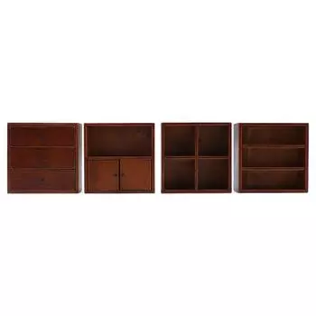 1:12 масштаб кукольный домик шкаф миниатюрный деревянный шкаф каштан четыре комбинации шкаф для кукольного домика