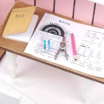 1:12 масштаб миниатюрный кукольный домик канцелярские принадлежности мини имитация металлический компас модель канцелярские принадлежности своими руками украшения для кукольных аксессуаров игрушка