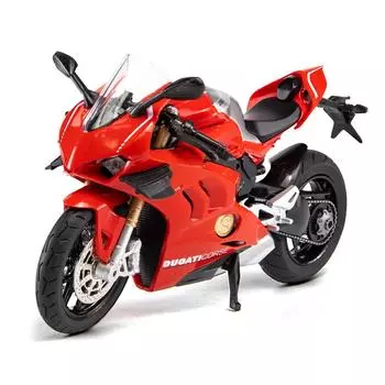 1/12 масштаб Panigale V4S, гоночная модель мотоцикла из сплава для беговых лыж, имитация игрушки, уличная модель мотоцикла, коллекция, подарок для детей 1/12- 17.5x9x6.5cm красный