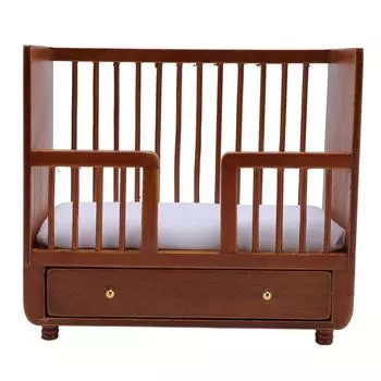 1:12 масштабная кукольная мебель детская кроватка из березового дерева кукольное украшение детальный реалистичный миниатюрный кукольный домик