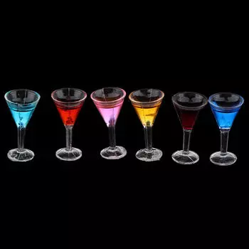 1:12-масштабная миниатюра кукольного домика, 6 предметов, разные цвета, набор стаканчиков для коктейлей, модель напитка