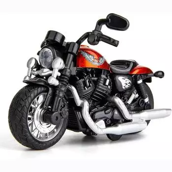 1:12-масштабная модель мотоцикла Harley из сплава, литая под давлением, функция отвода назад, со звуком и светом для детей, взрослых, подарочная коллекция 1/12-13x8.5x6 cm оранжевый
