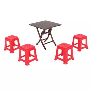 1:12 масштабных кукольных аксессуаров кукольный домик миниатюрная мебель стол табурет складной стол красный табурет M