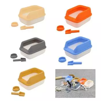 1:12 масштабных мисок для туалета для домашних животных, ролевые игры, детский игровой набор, реалистичные кукольные домики для домашних животных, игровой набор, лопата для какашек небесно-голубой