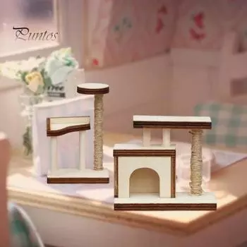 1:12 масштабный кукольный домик, миниатюрная рамка для лазанья с котом, реалистичное украшение для мебели для домашних животных для декора кукольного дома 1