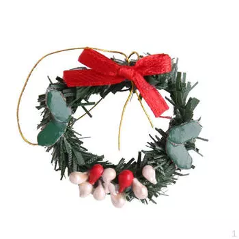 1:12 масштабов миниатюрная сосновая шишка Рождественский венок для кукольного дома Рождественский декор