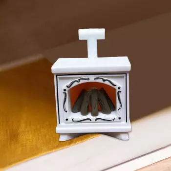 1 12 Мебель для камина кукольного домика со светлым мини-украшением для кабинета белый