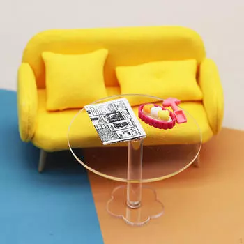 1 12 Мебель Приставной столик Миниатюрный кукольный домик Круглые украшения Кукольный домик Торец для