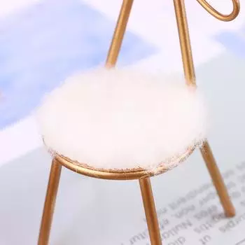 1:12 Мини-кресло для кукольного домика Кресло-бабочка с плюшевой подушкой Мебель Модель Декор