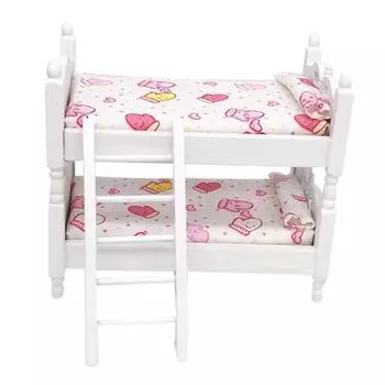 1/12 мини-кукольный дом двухъярусная кровать мебель для гостиной декор дети ролевые игры игрушка Cute Strawberry