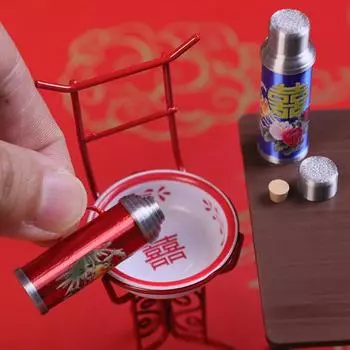 1/12 Мини Кукольный Дом Китайская Ностальгическая Сцена Модель Бутылки С Теплой Водой Игрушки Миниатюрные Аксессуары Кукольный Дом Украшения