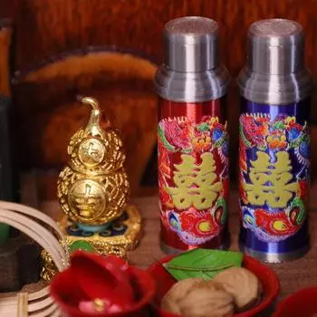 1/12 Мини Кукольный Дом Китайская Ностальгическая Сцена Модель Бутылки С Теплой Водой Игрушки Миниатюрные Аксессуары Кукольный Дом Украшения