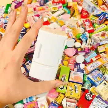 1/12 мини-кукольный домик, белый холодильник с набором еды, кухонные игрушки, миниатюрная мебель, украшения для холодильника для детей, подарок