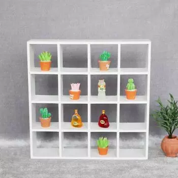 1:12 Мини-мебель для кукольного домика своими руками 16-сеточная витрина белый