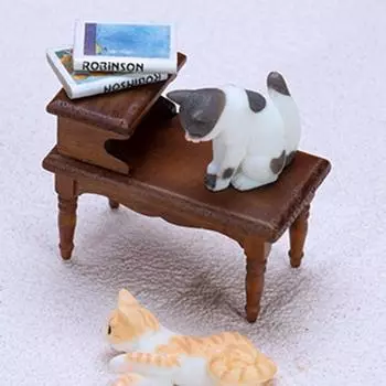 1:12 мини-модель мебели с высоким уменьшением, реалистичный винтажный декоративный березовый кукольный домик, миниатюрный журнальный столик, аксессуар для кукольного дома