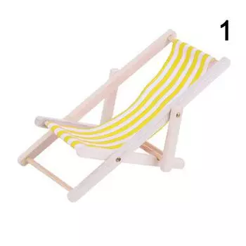 1:12 мини складных деревянных шезлонгов с креслом для загорания, шезлонгов, кукольного домика