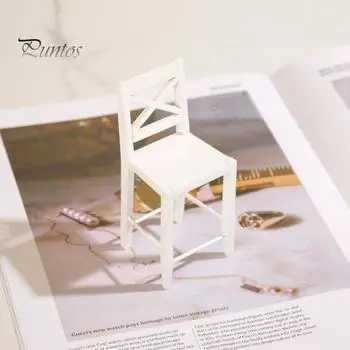1:12 мини-стул кукольный домик деревянный миниатюрный стул крошечная модель мебели стул DIY ремесла аксессуары для кукольного домика домашний декор белый