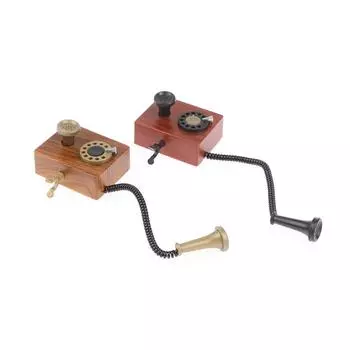 1:12 Мини-украшений для кукольного домика, имитирующих стационарный телефон и ретро-телефоны