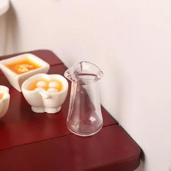 1:12 миниатюр кукольная ваза мини модель стекло 1: 12 Tilt mouth bottle