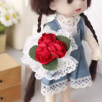 1:12 миниатюр кукольных домиков Невеста держит розы Модель держит цветы Декорация ландшафта Сцена съемки Реквизит ролевые игры Игрушка