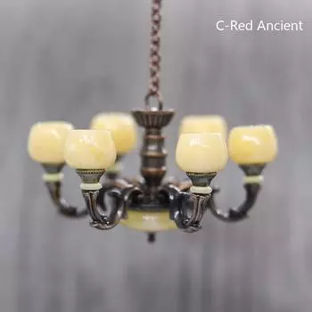 1:12 миниатюрная люстра для кукольного домика, потолочный светильник, мебель, декор, игрушка