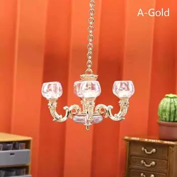 1:12 миниатюрная люстра для кукольного домика, потолочный светильник, мебель, декор, игрушка