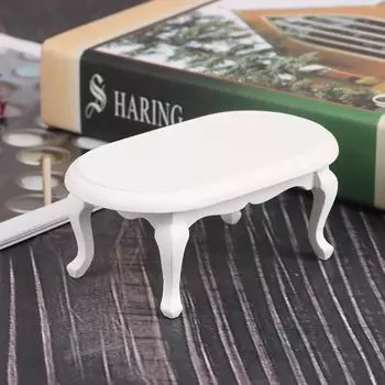 1:12 Миниатюрная мебель для кукольного домика, деревянный белый столик для кукольного домика, декор One Size