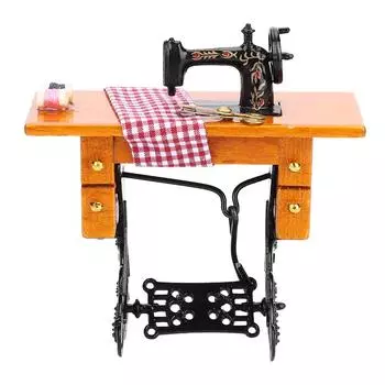 1:12 Миниатюрная мебель для кукольного домика Деревянная швейная машинка для кукольного домика Аксессуар Декор Игрушка