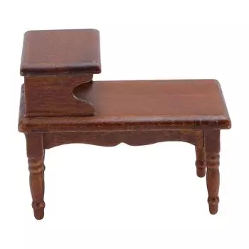 1:12 Миниатюрная мебель для кукольного домика, каштановый двухъярусный приставной столик для кукольного домика, чайный столик для кукольного домика