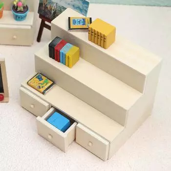 1:12 Миниатюрная полка для кукольного домика, неокрашенная витрина, подставка для обуви, модель для супермаркета, декор для кухни, игрушка