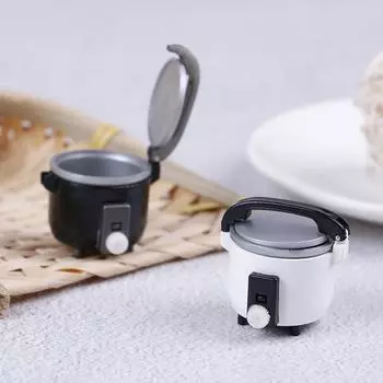 1:12 Миниатюрная рисоварка Пароварка Подогреватель Кухонная посуда Кукольный домик чёрный