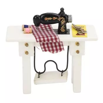 1:12 Миниатюрная швейная машинка для кукольного домика, винтажная мебель для кукольного домика, имитация швейной машины