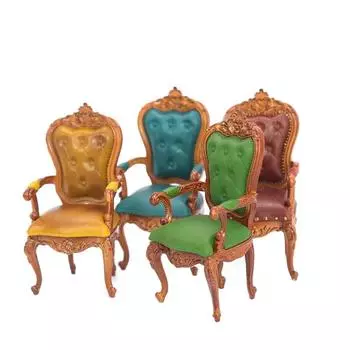 1:12 Миниатюрное европейское кресло для кукольного домика, подставка для ног, ретро-стул, мебель, модель, декор, игрушка, кукольный дом, аксессуары