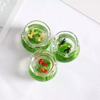 1/12 миниатюрные аксессуары для кукольного домика, мини-смола, аквариум, имитация золотой рыбки красный