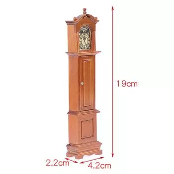 1:12 Миниатюрные деревянные напольные часы для кукольного домика, модель мебели для кукол one size