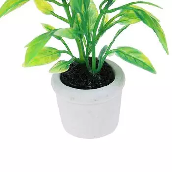 1:12 Миниатюрные зеленые растения для кукольного домика, украшения, мебель, аксессуары, игрушки