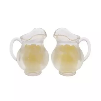 1:12 Миниатюрных аксессуаров для кукольного домика Мини-кувшин для сока, чашка, имитация напитка, модель молока, игрушки для украшения кукольного домика 2PCS