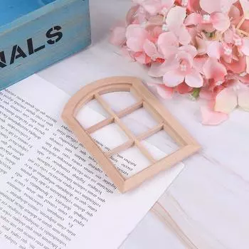 1:12 миниатюрных деревянных арочных окон для кукольного домика, модель мебели, аксессуары