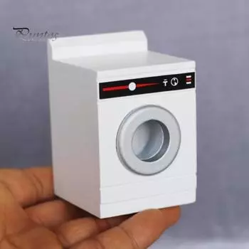 1:12 миниатюрных деревянных стиральных машин, мебель для кукольного дома, ролевые игры, мини-барабанная стиральная машина, модель, подарок для детей, любителей кукольных домов белый