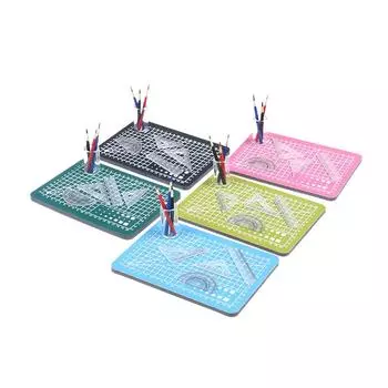 1:12 миниатюрных ковриков для резки кукольного домика, линейка, карандаш, держатель для ручек, набор для декора дома кукольного домика розовый