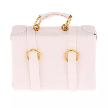 1:12 миниатюрных кожаных чемоданов для кукольного домика, мини-коробка для багажа для кукол, кошельки для кукол белый