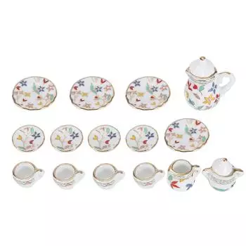 1:12 миниатюрных кукольных кухонных чашек из фарфора в виде цветка, набор для декора, коллекция (# 3)