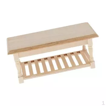 1:12 миниатюрных неокрашенных деревянных обеденных столов, мебель, аксессуары для кукольного домика